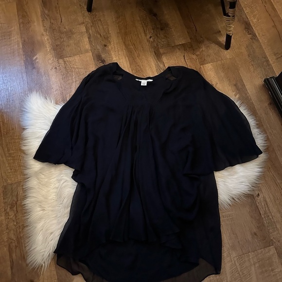 DVF Fleurette Silk Dress Black - Picture 5 of 8